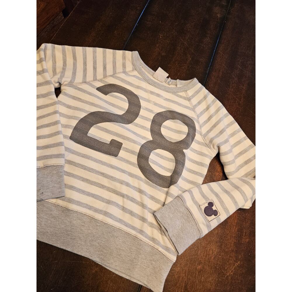 DISNEY X JUNK FOOD MICKEY MOUSE M28 STRIPED BOYS/GIRLS SWEATSHIRT SWEATER M